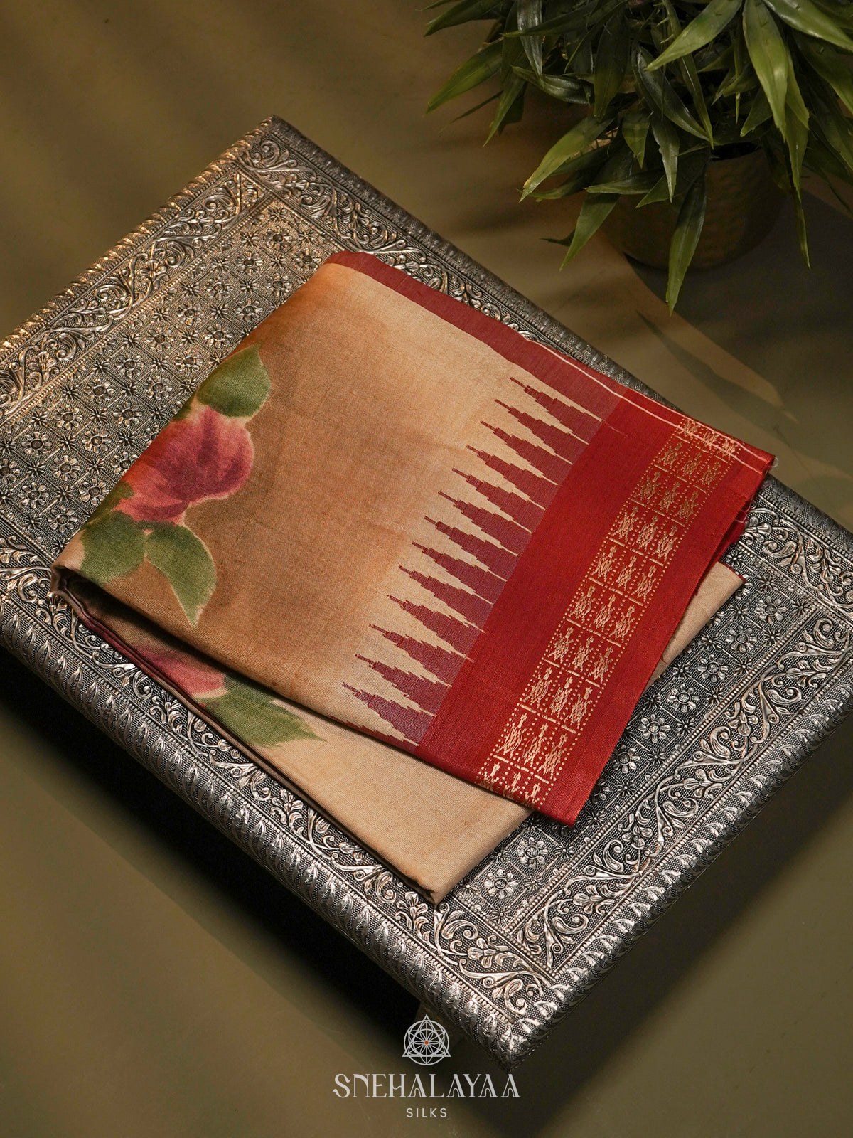 Cream Tussar Saree