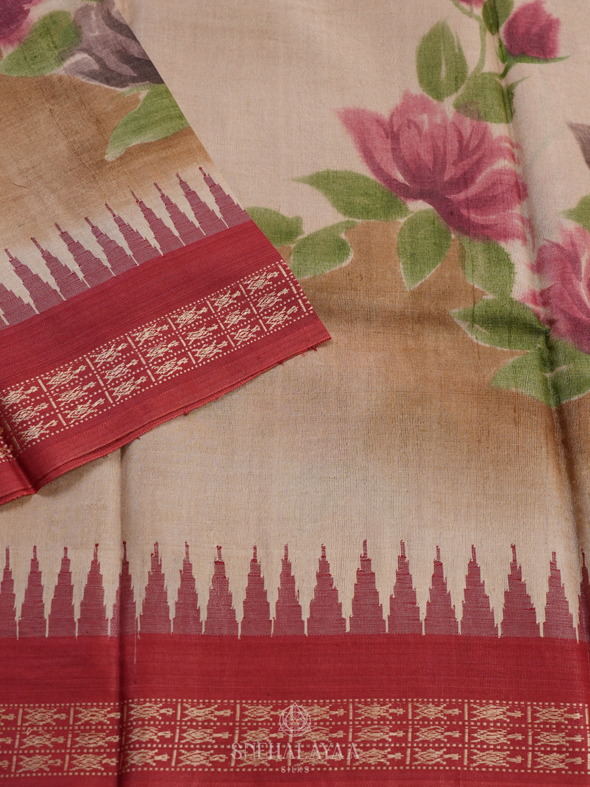 Cream Tussar Saree