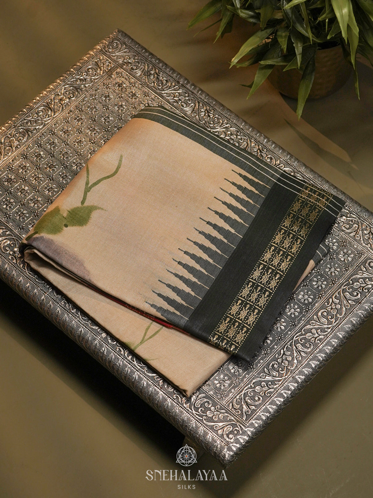 Cream Tussar Saree