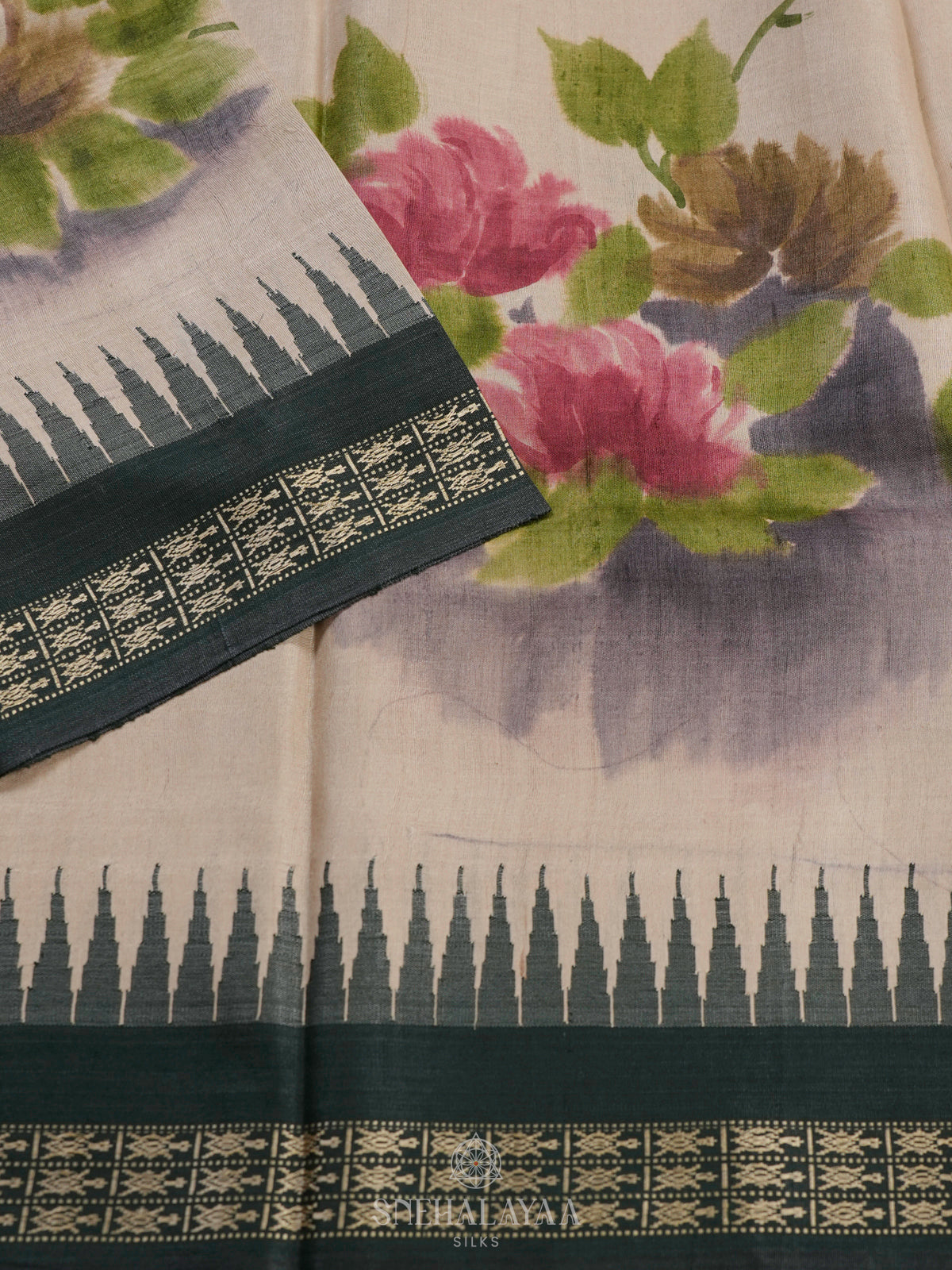 Cream Tussar Saree