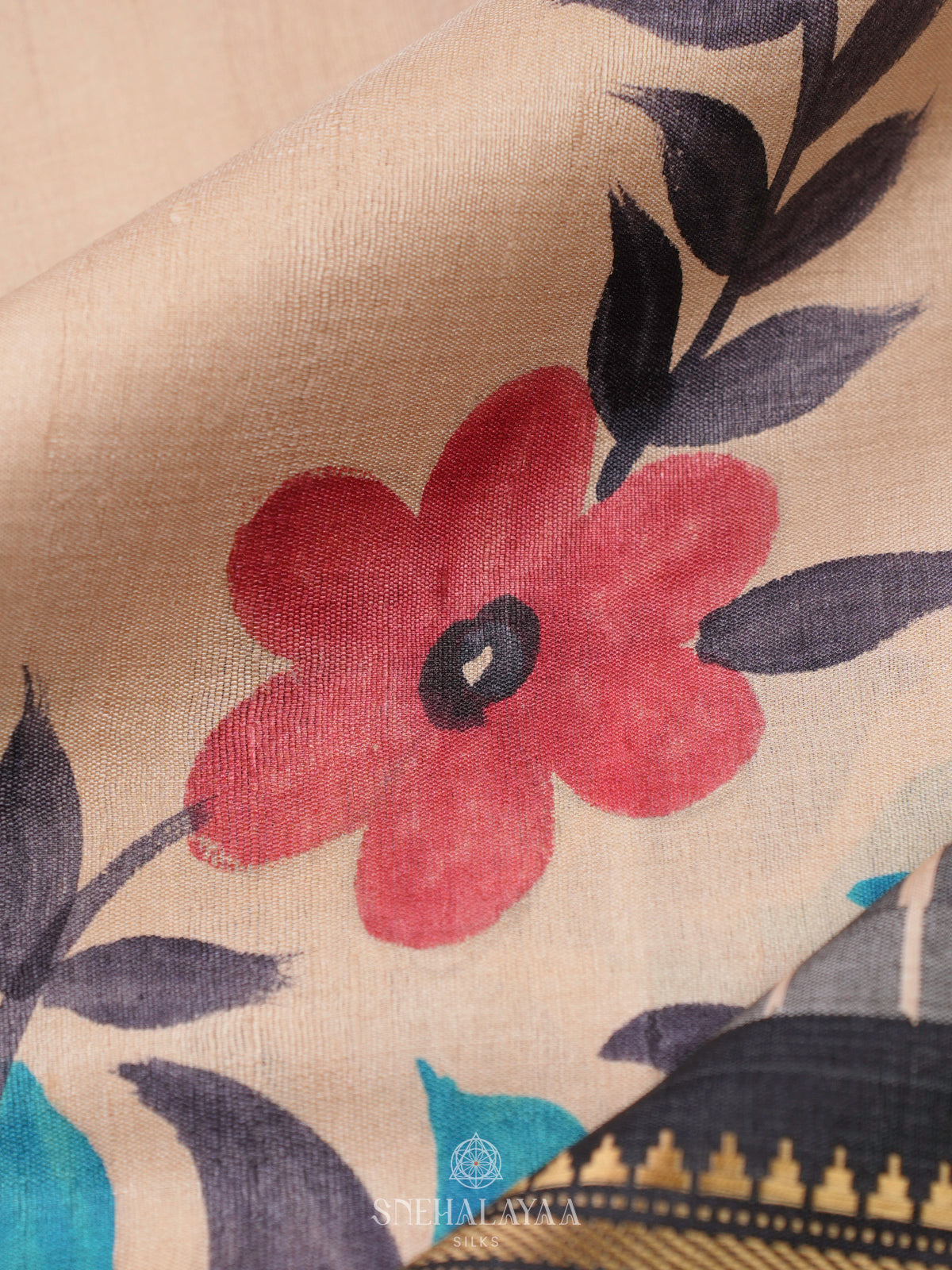 Cream Tussar Saree