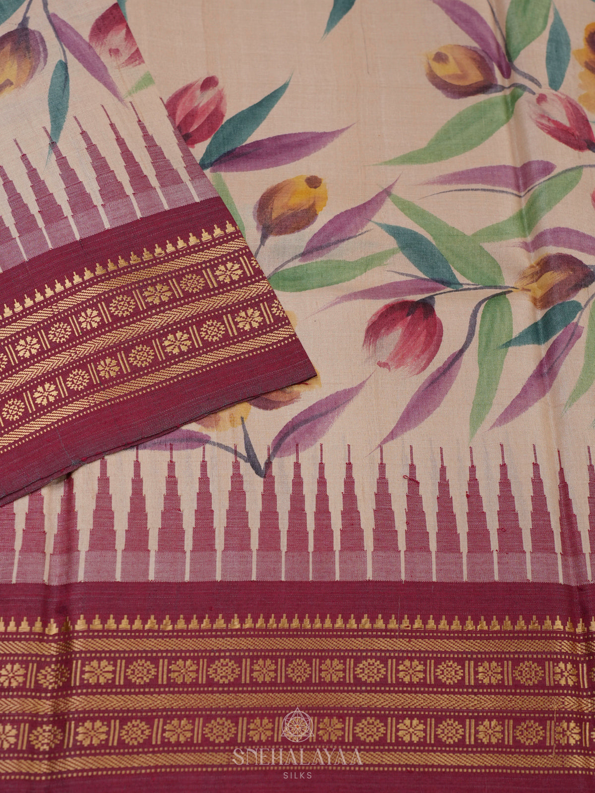 Off White Tussar Saree