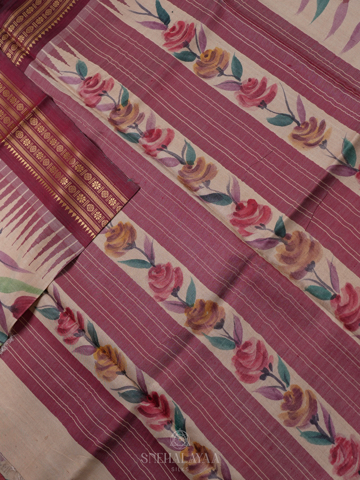 Off White Tussar Saree