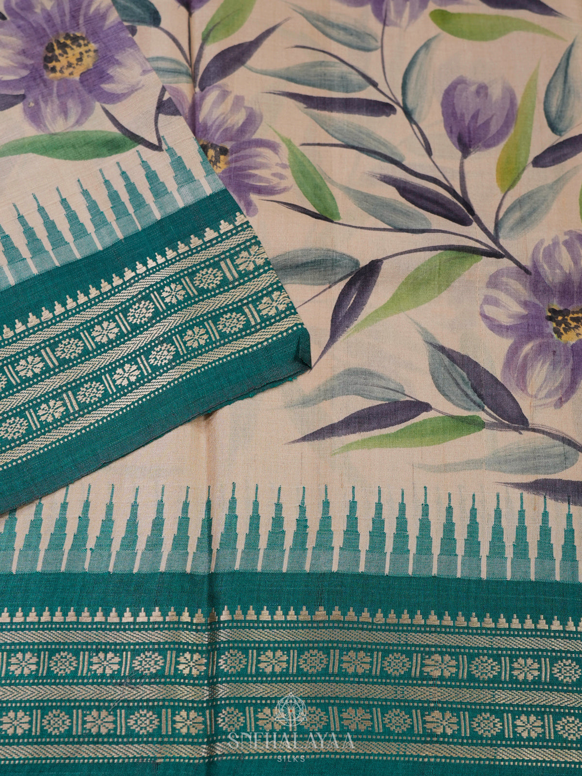 Off White Tussar Saree