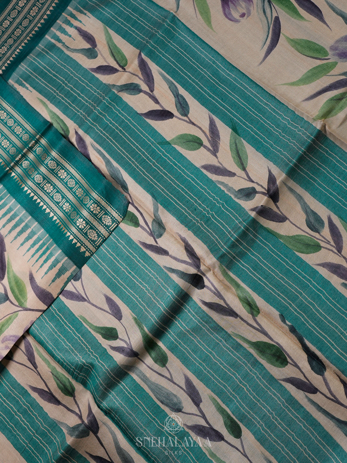 Off White Tussar Saree