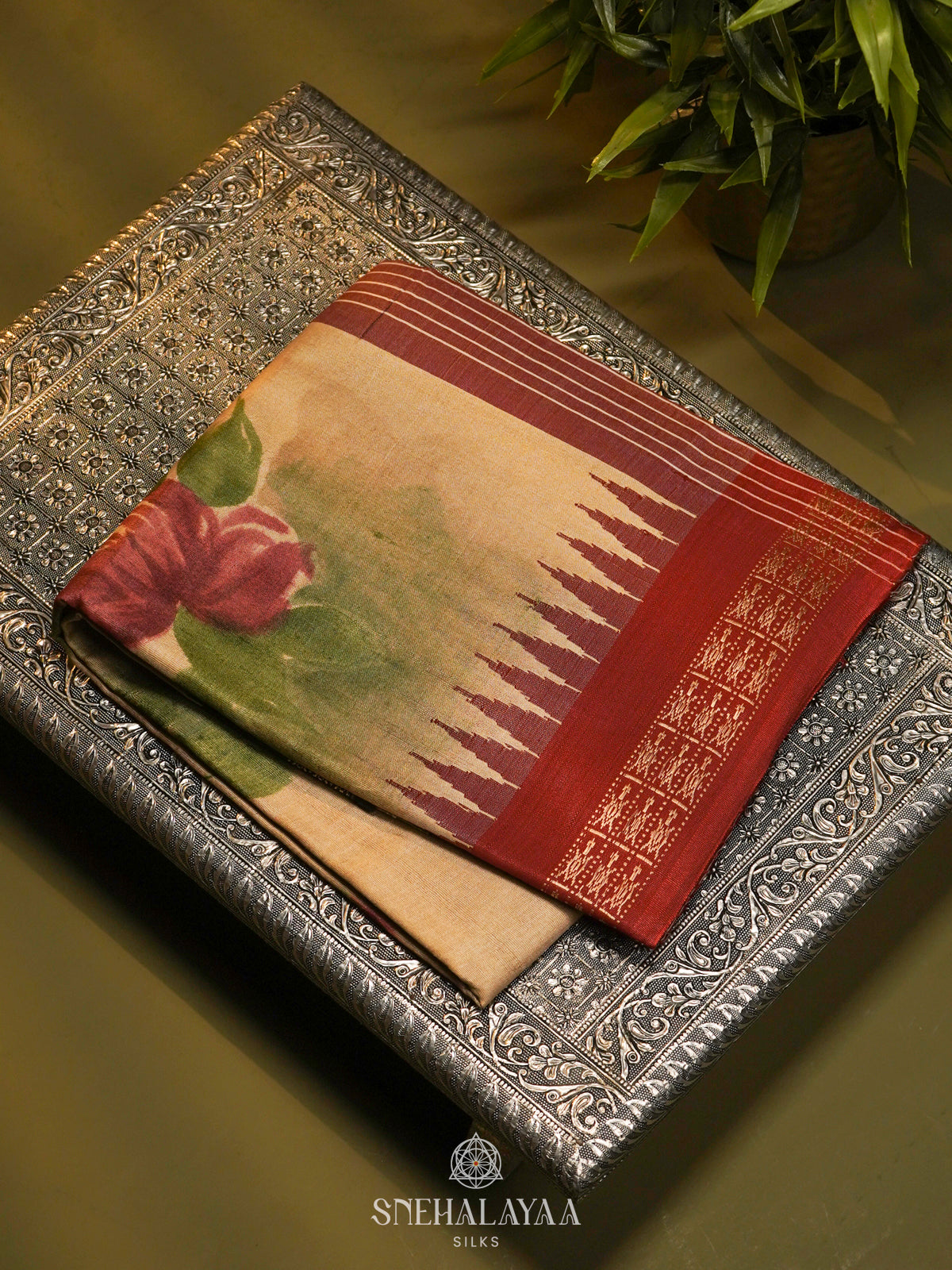 Off White Tussar Saree