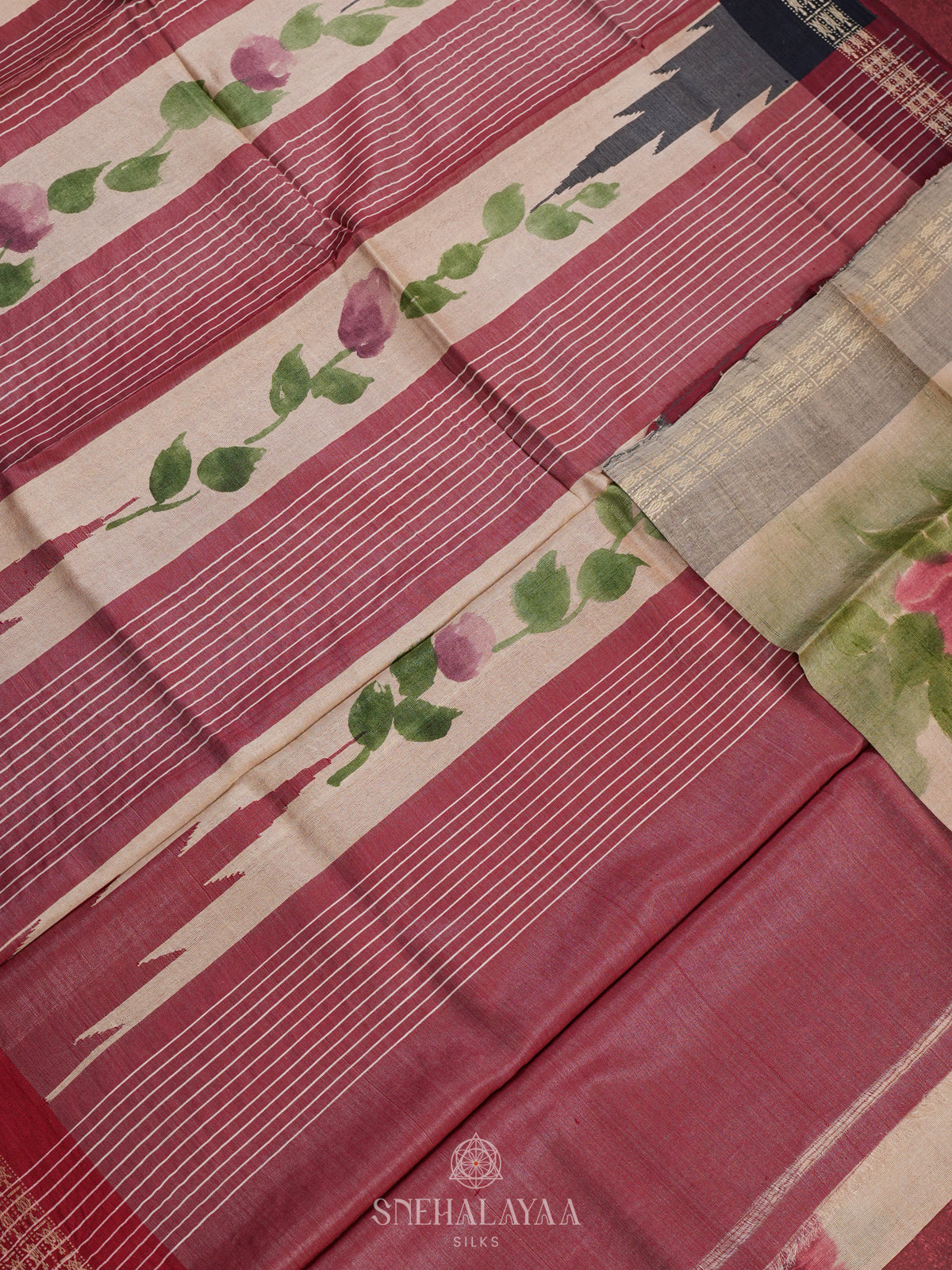 Off White Tussar Saree