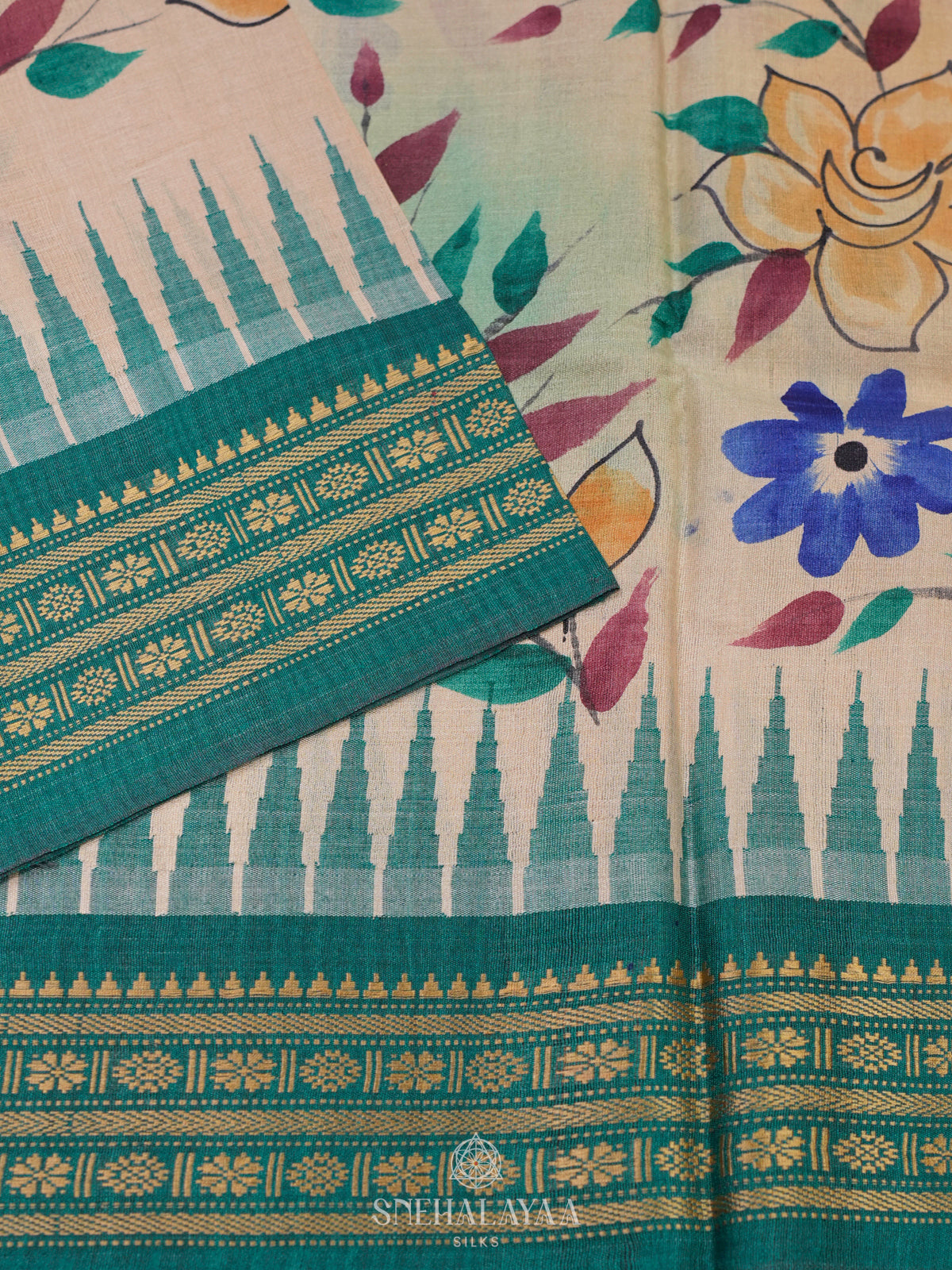Off White Tussar Saree