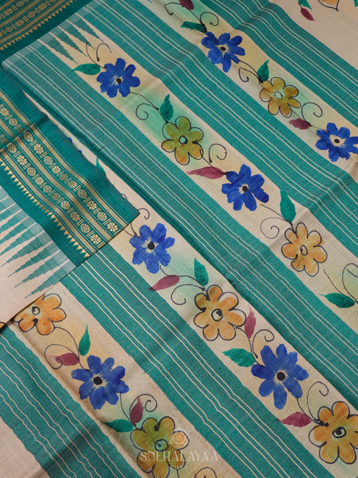 Off White Tussar Saree