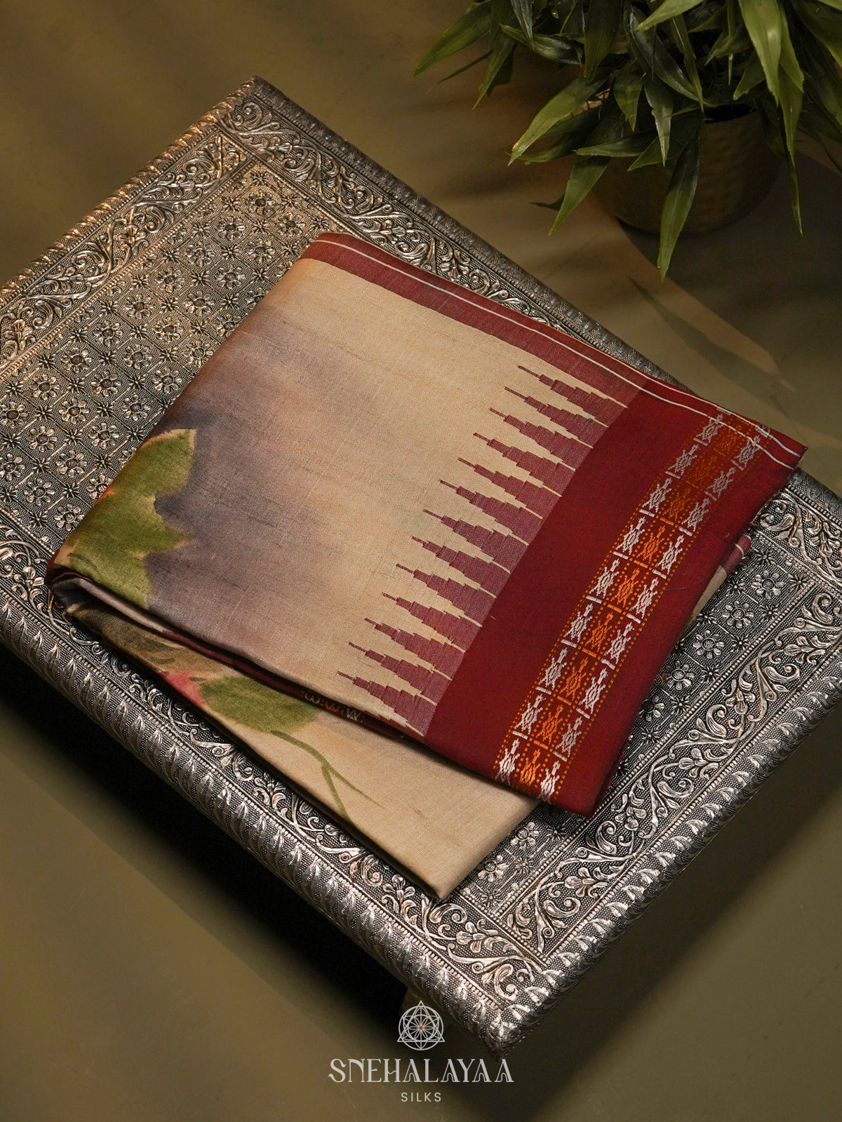 Off White Tussar Saree
