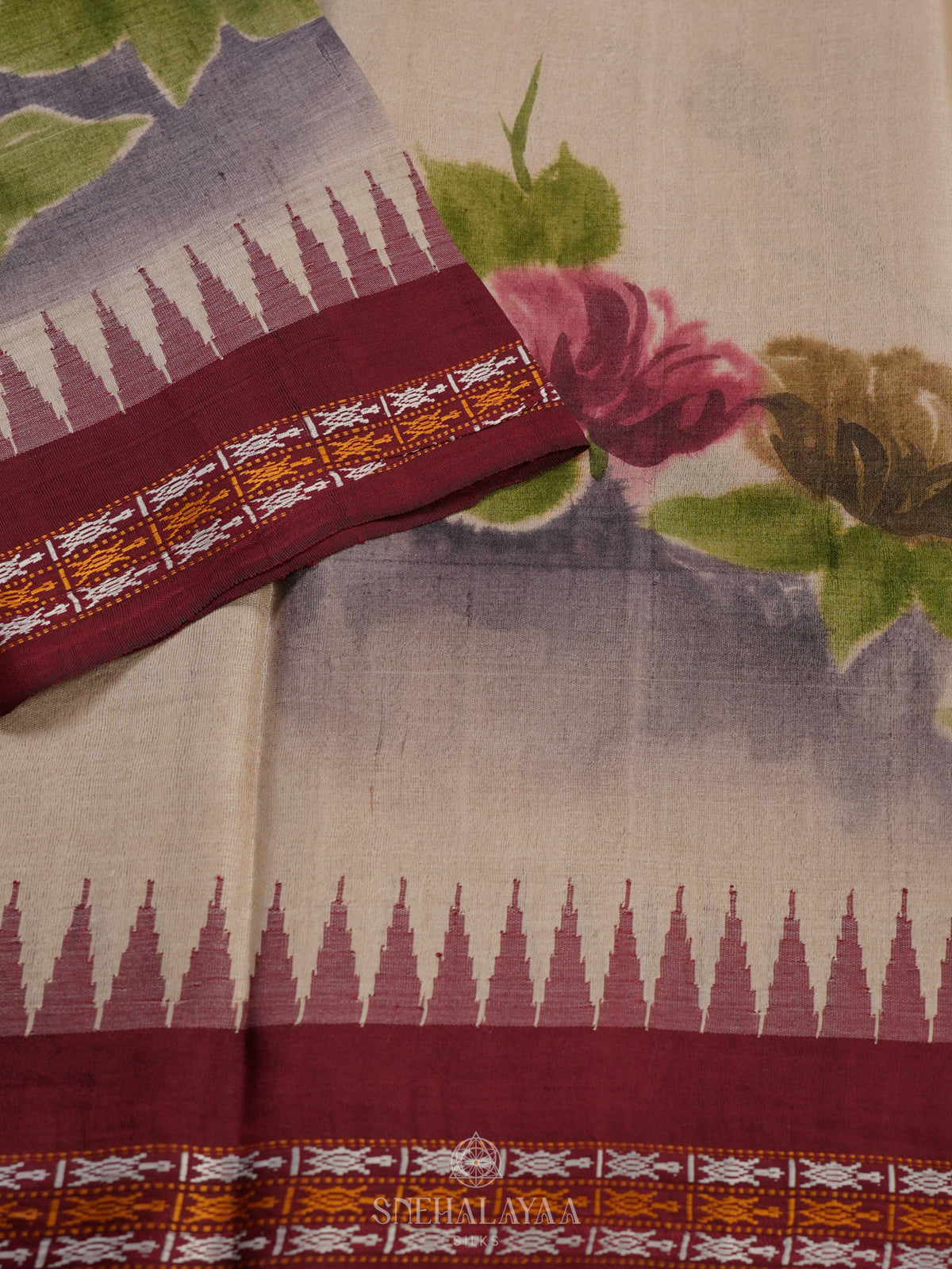 Off White Tussar Saree
