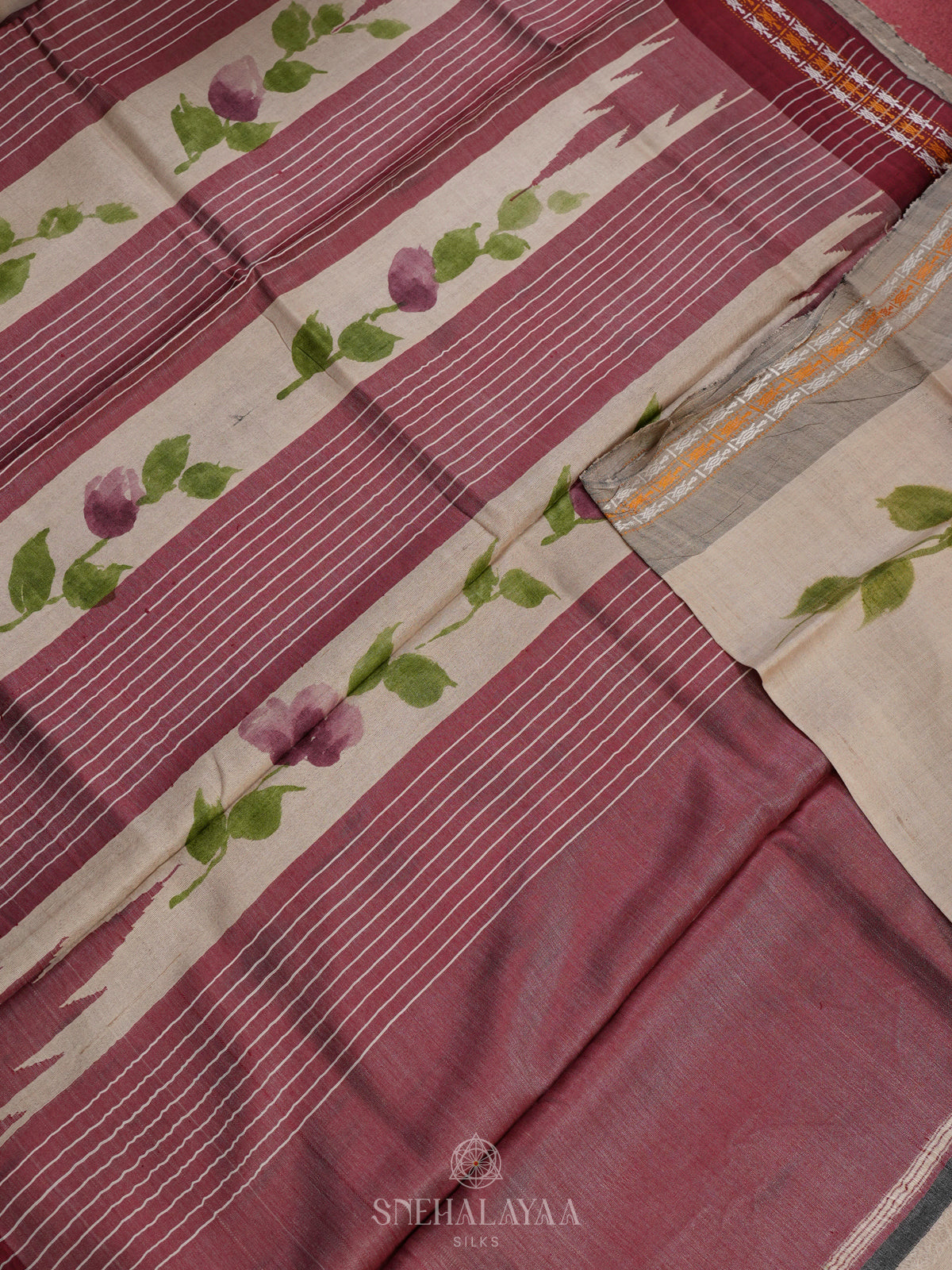 Off White Tussar Saree