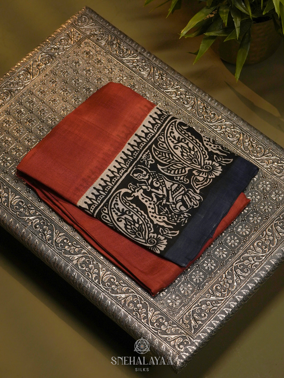 Orange Tussar Saree