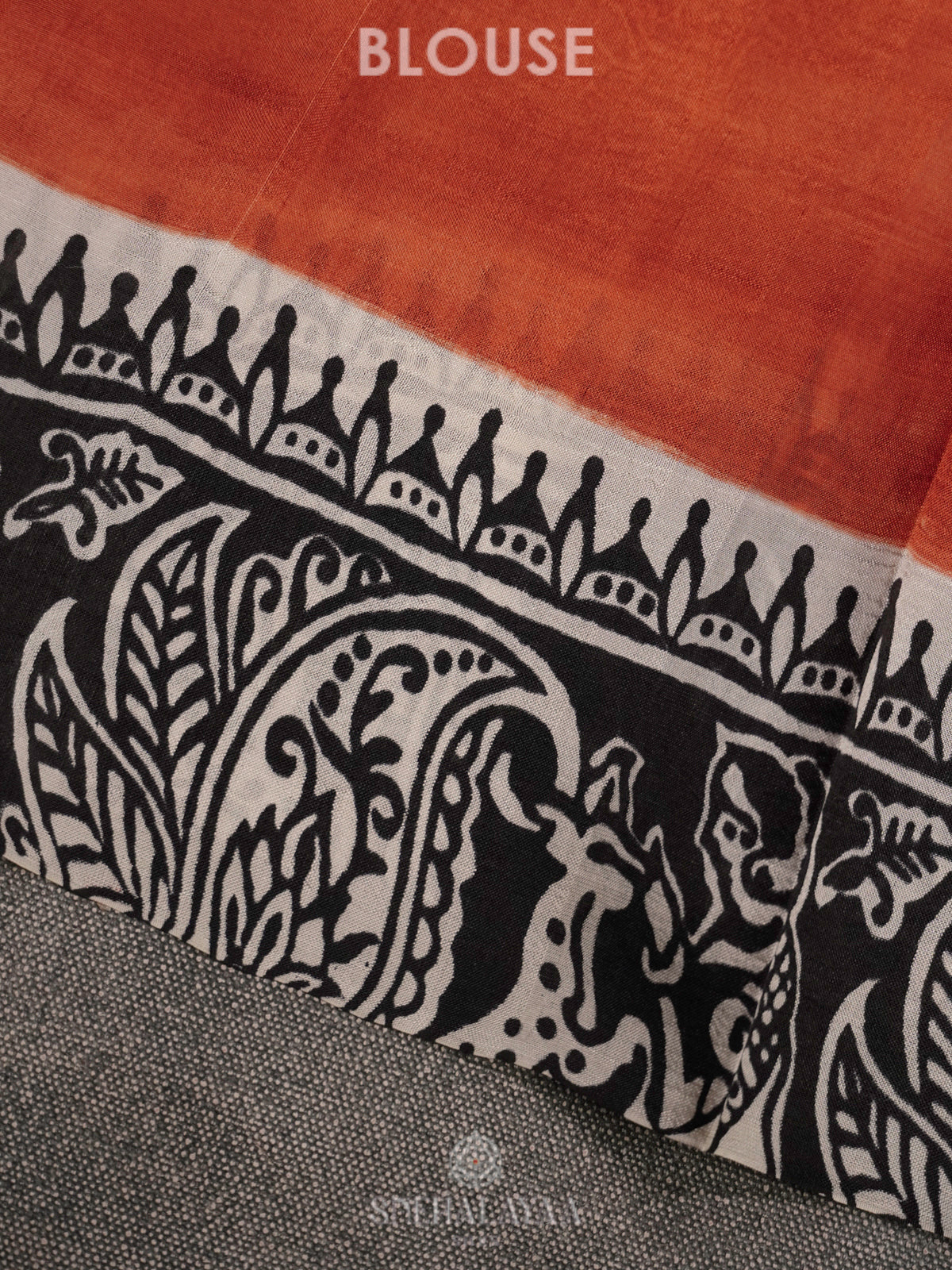 Orange Tussar Saree