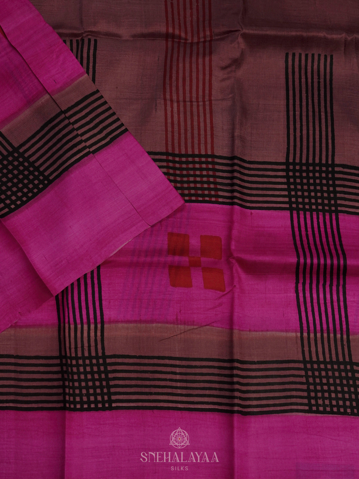 Pink Tussar Saree