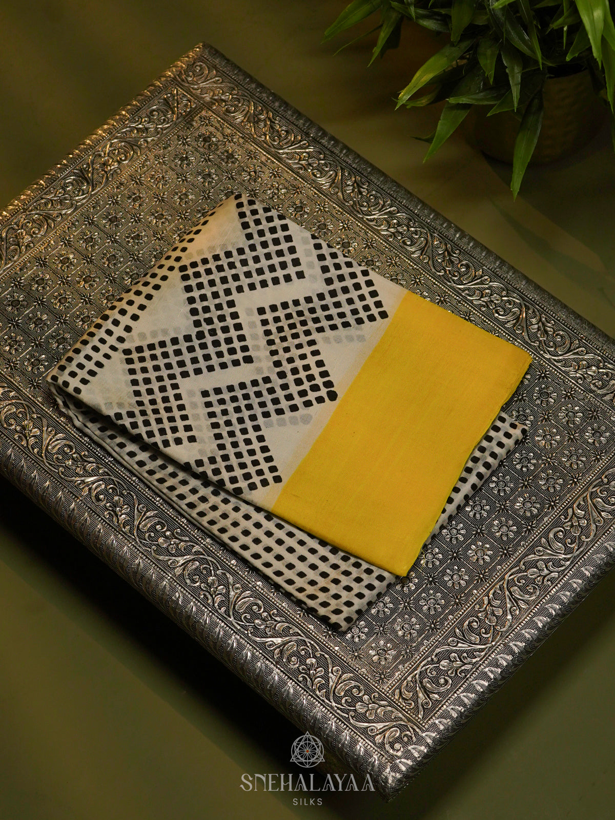 Beige Tussar Saree