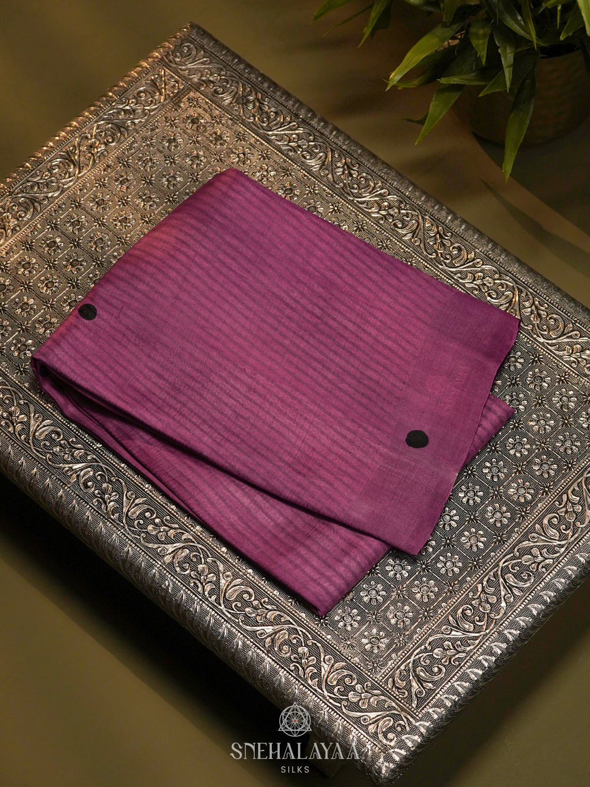 Plum Tussar Saree
