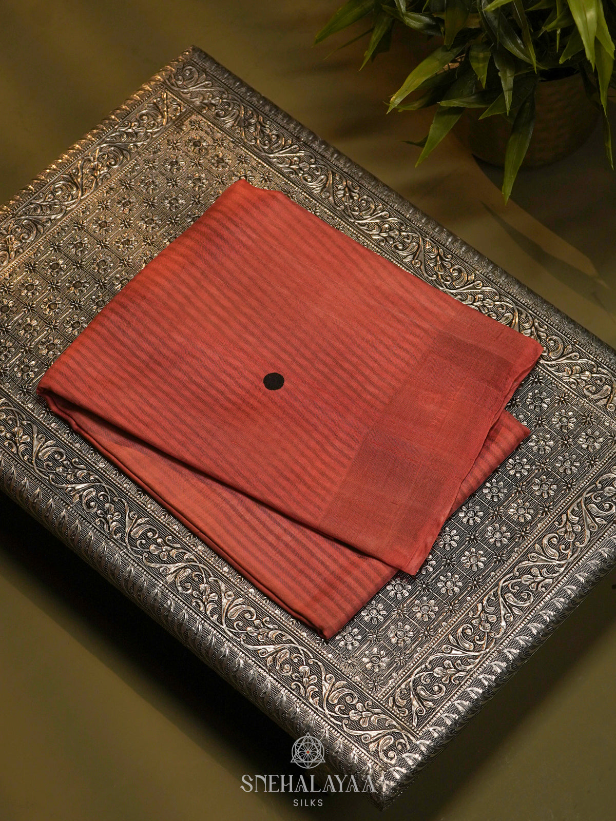 Orange Tussar Saree