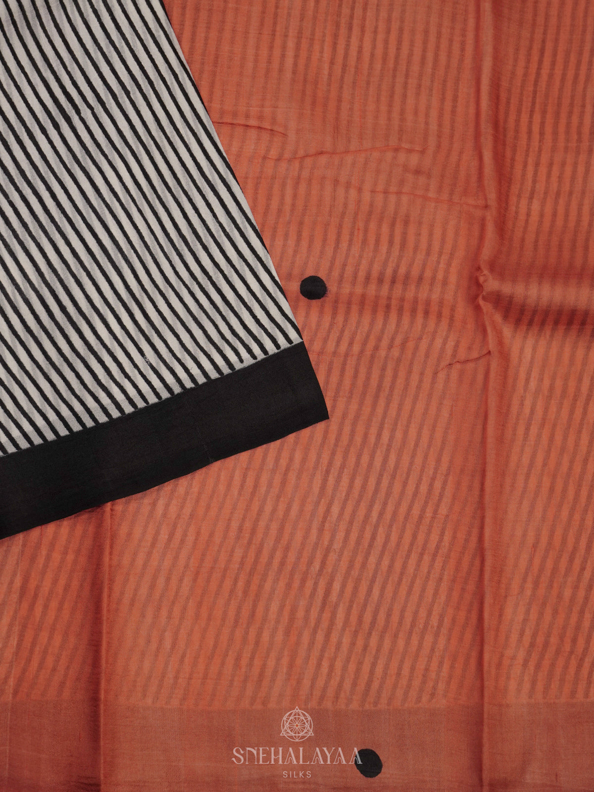 Orange Tussar Saree