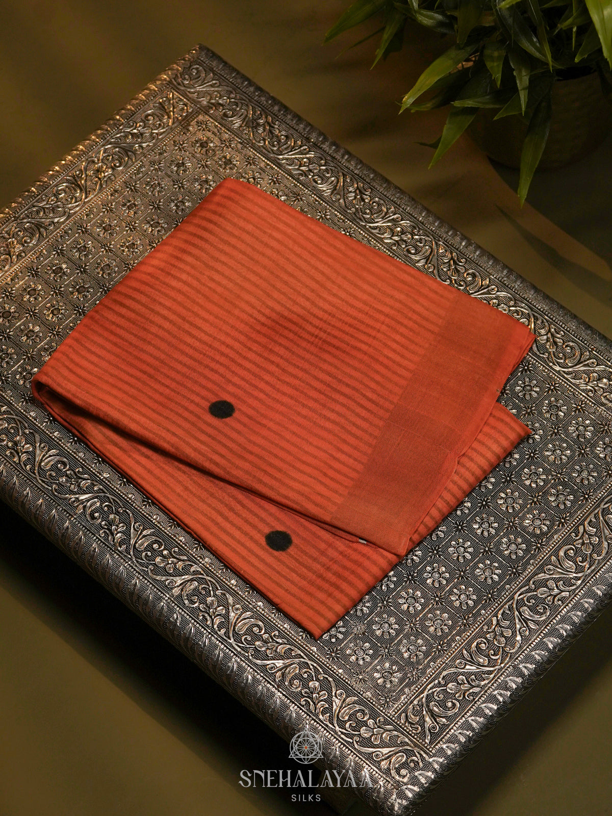 Orange Tussar Saree