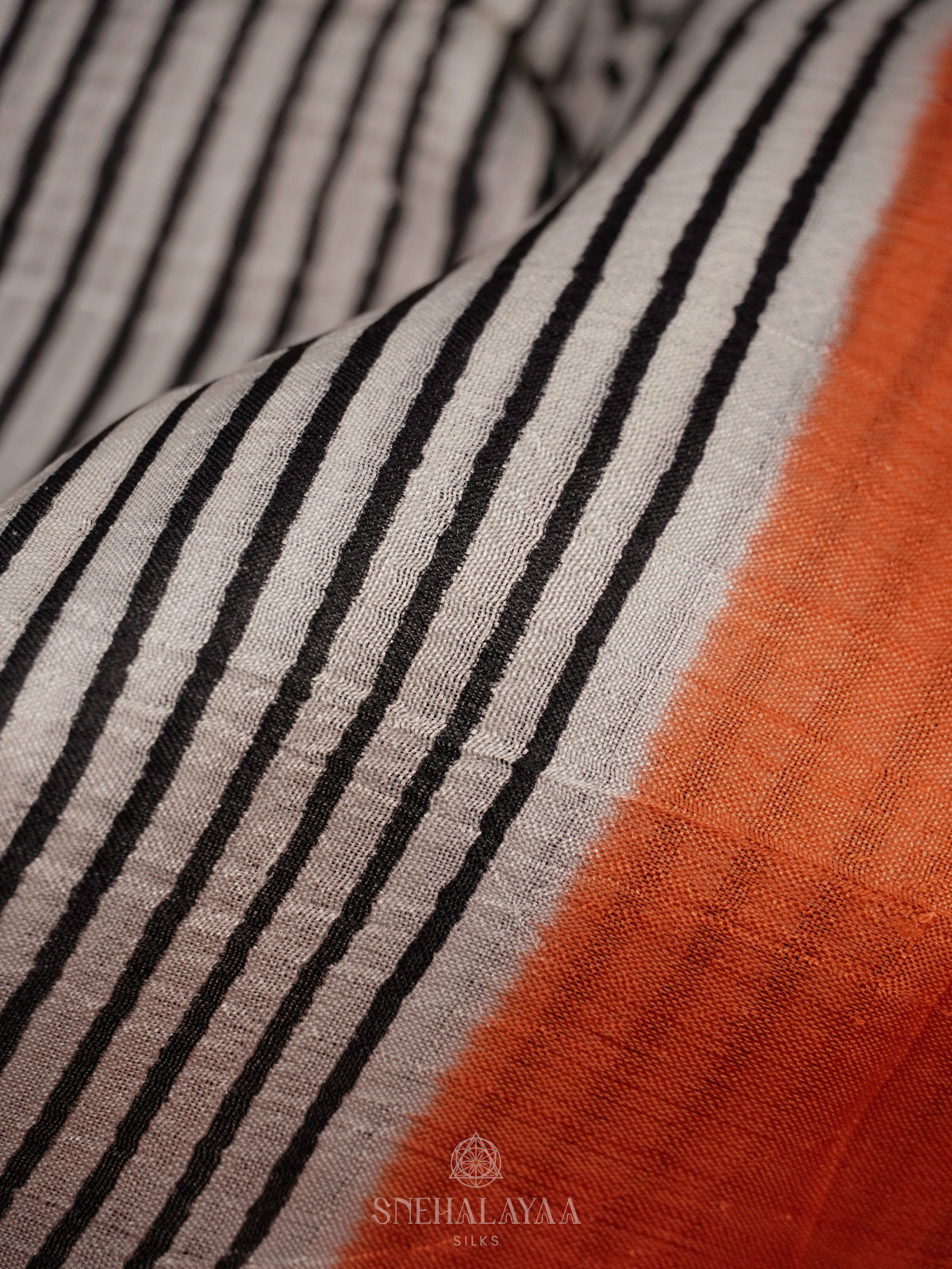 Orange Tussar Saree