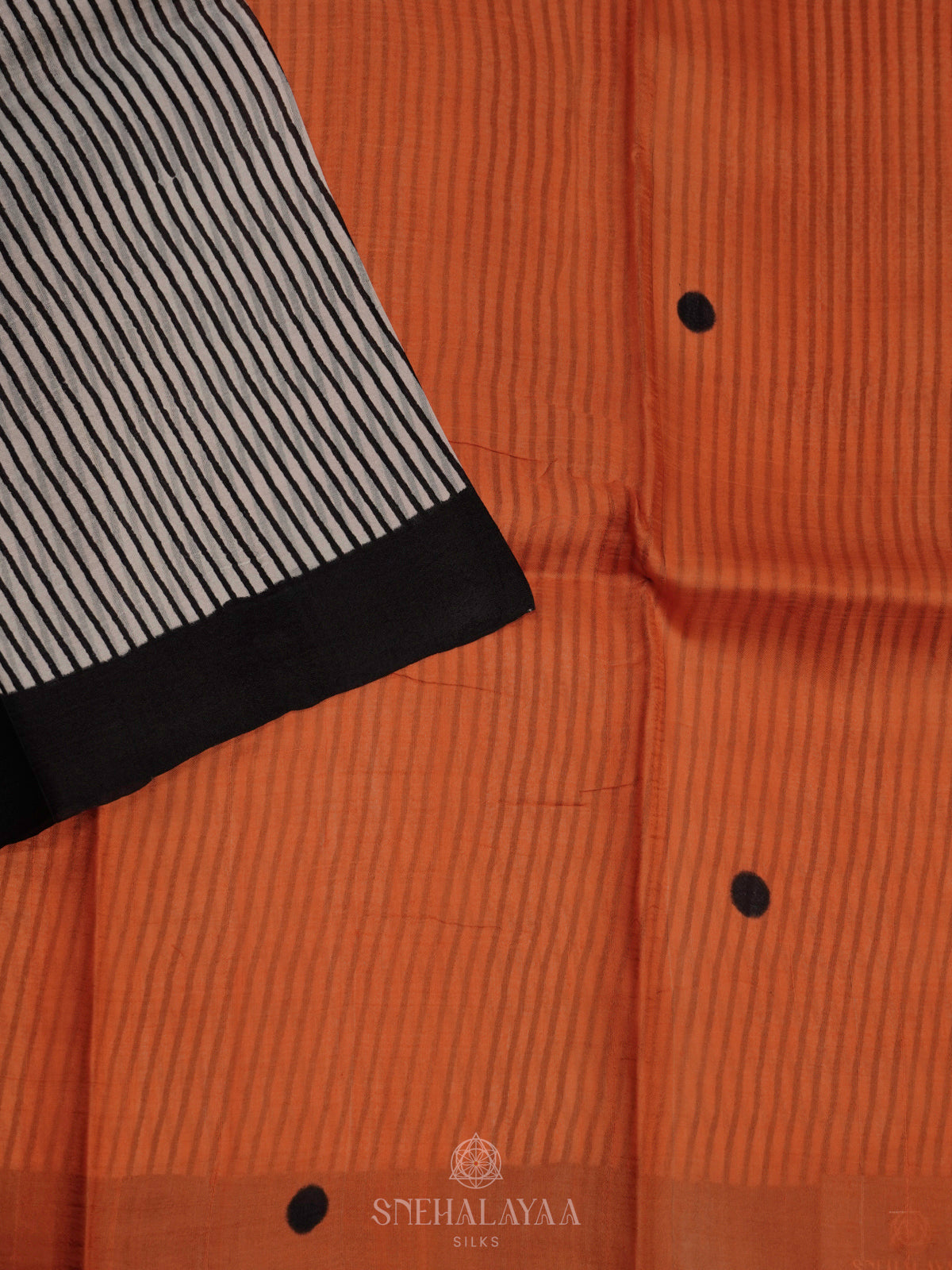 Orange Tussar Saree
