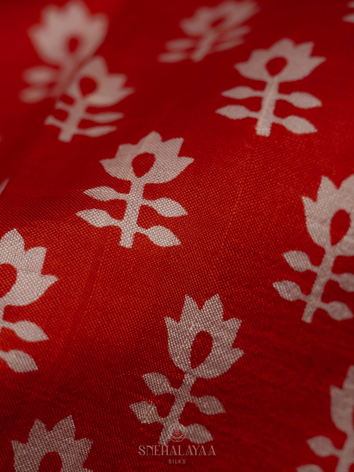 Red Tussar Saree