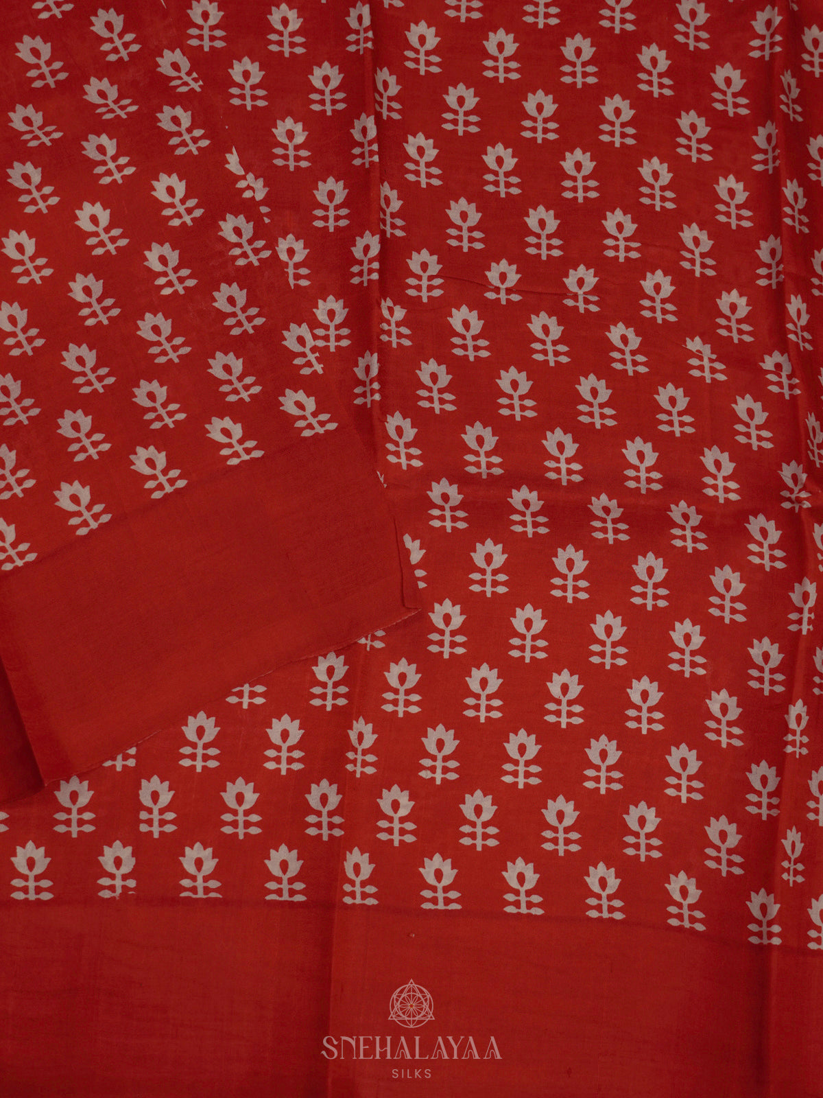 Red Tussar Saree
