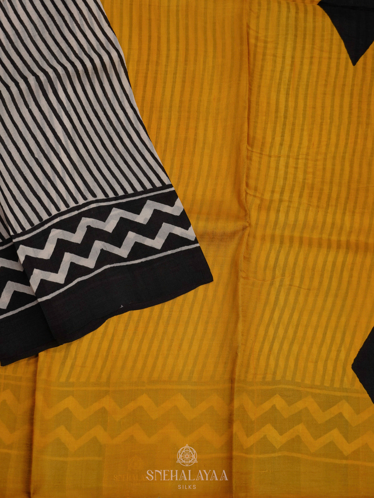 Mango Yellow Tussar Saree