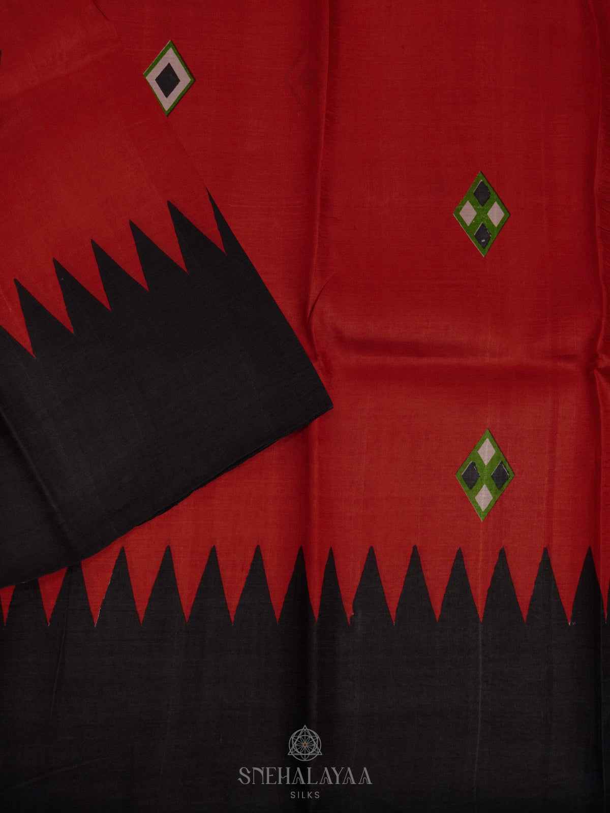 Red Tussar Saree