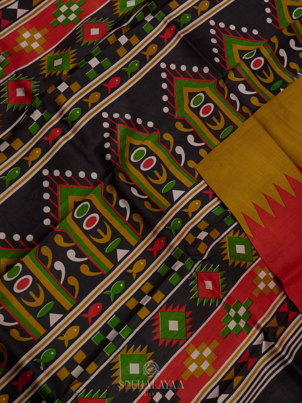 Red Tussar Saree
