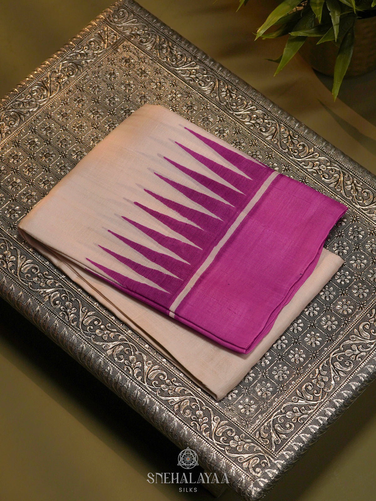 Cream Tussar Saree