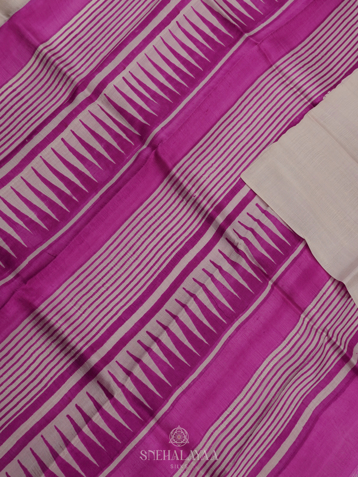 Cream Tussar Saree