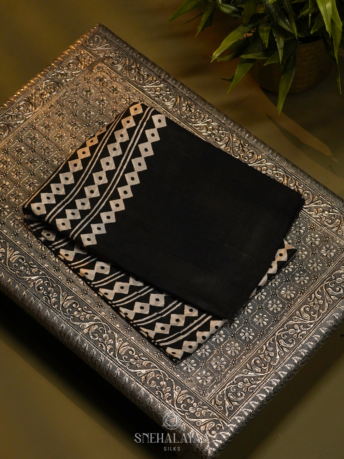 Black Tussar Saree