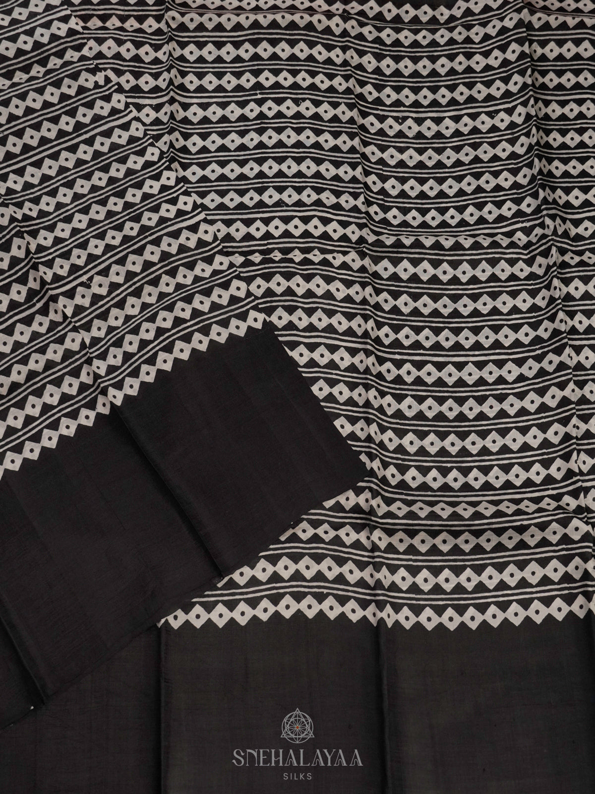 Black Tussar Saree