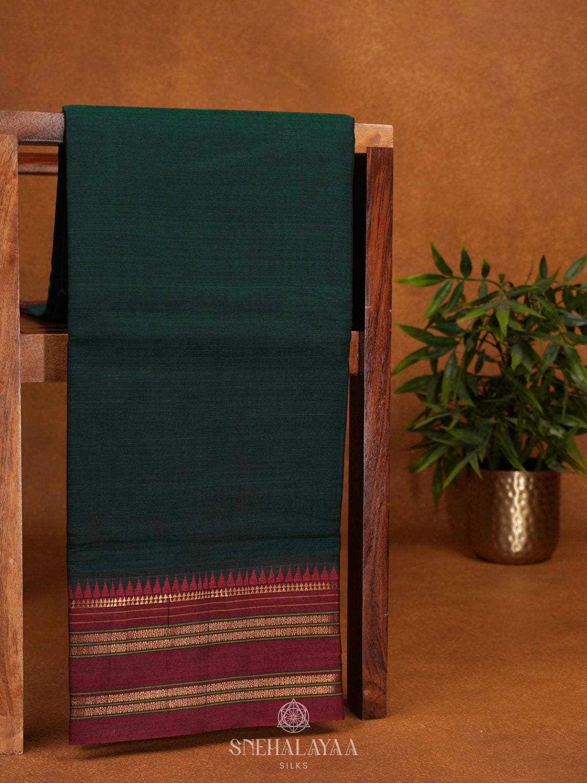 Forest Green Narayanpet Cotton Saree