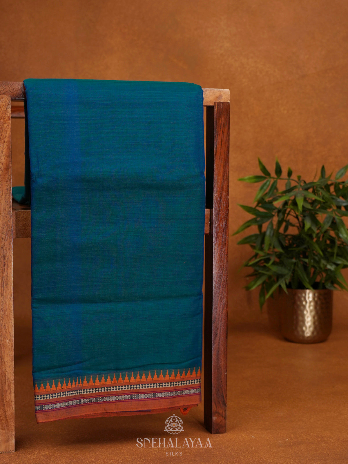 Peacock Blue Narayanpet Cotton Saree