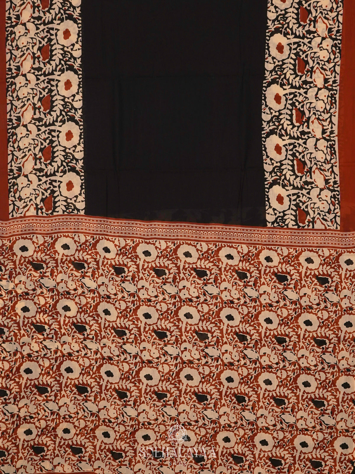 Black Jaipur Cotton Saree
