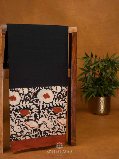 Black Jaipur Cotton Saree