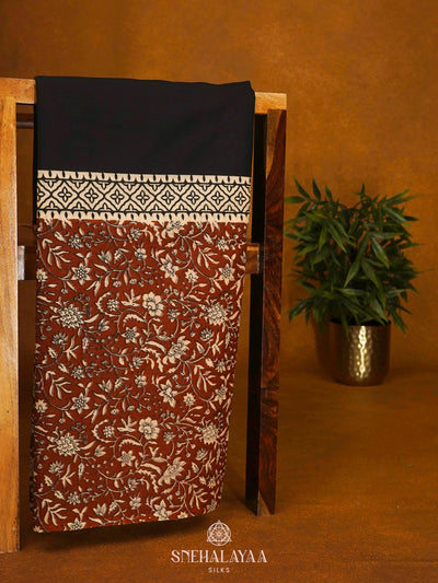 Black Jaipur Cotton Saree