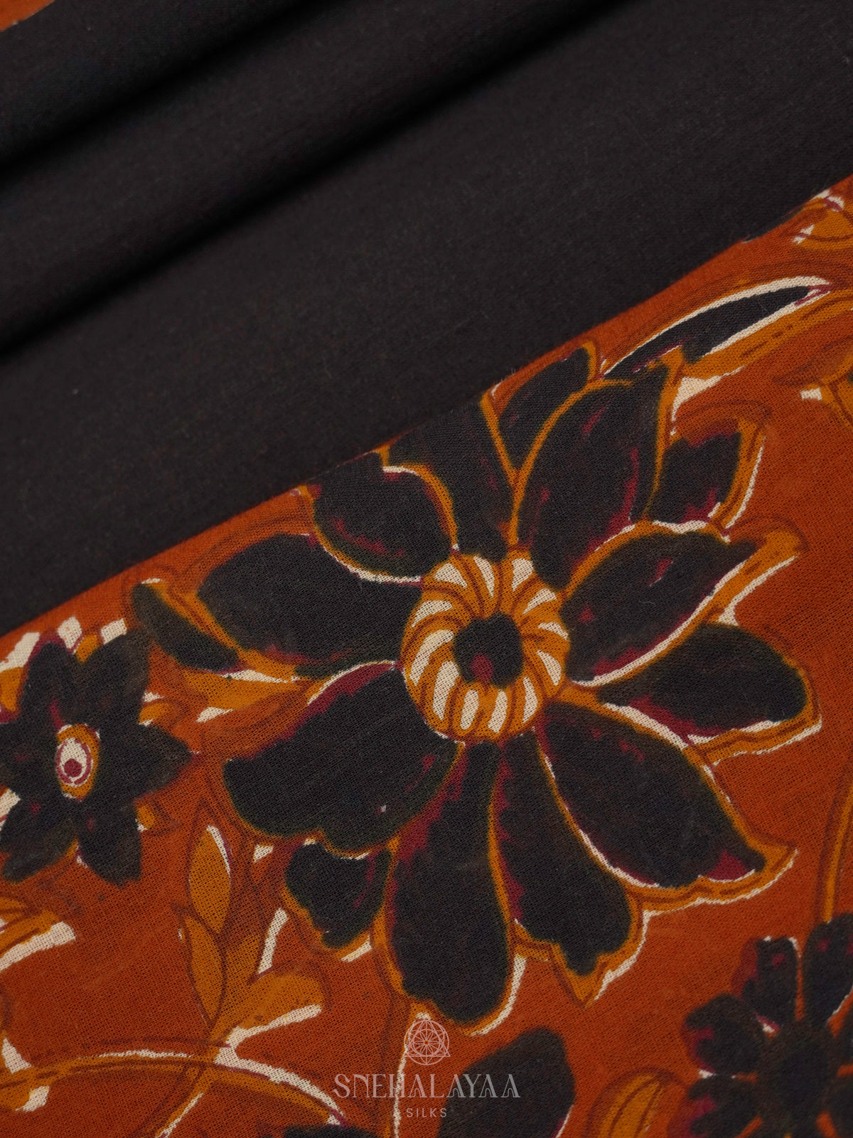 Black Jaipur Cotton Saree