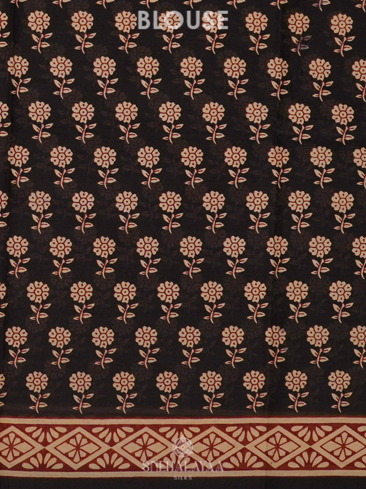 Black Jaipur Cotton Saree