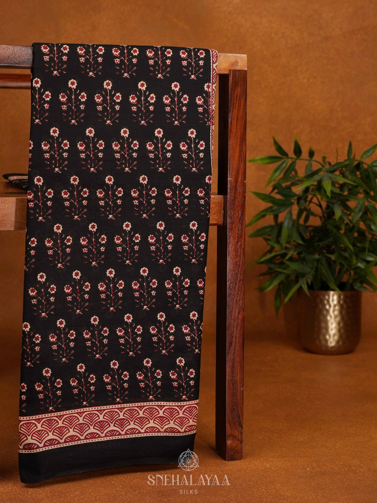 Black Jaipur Cotton Saree
