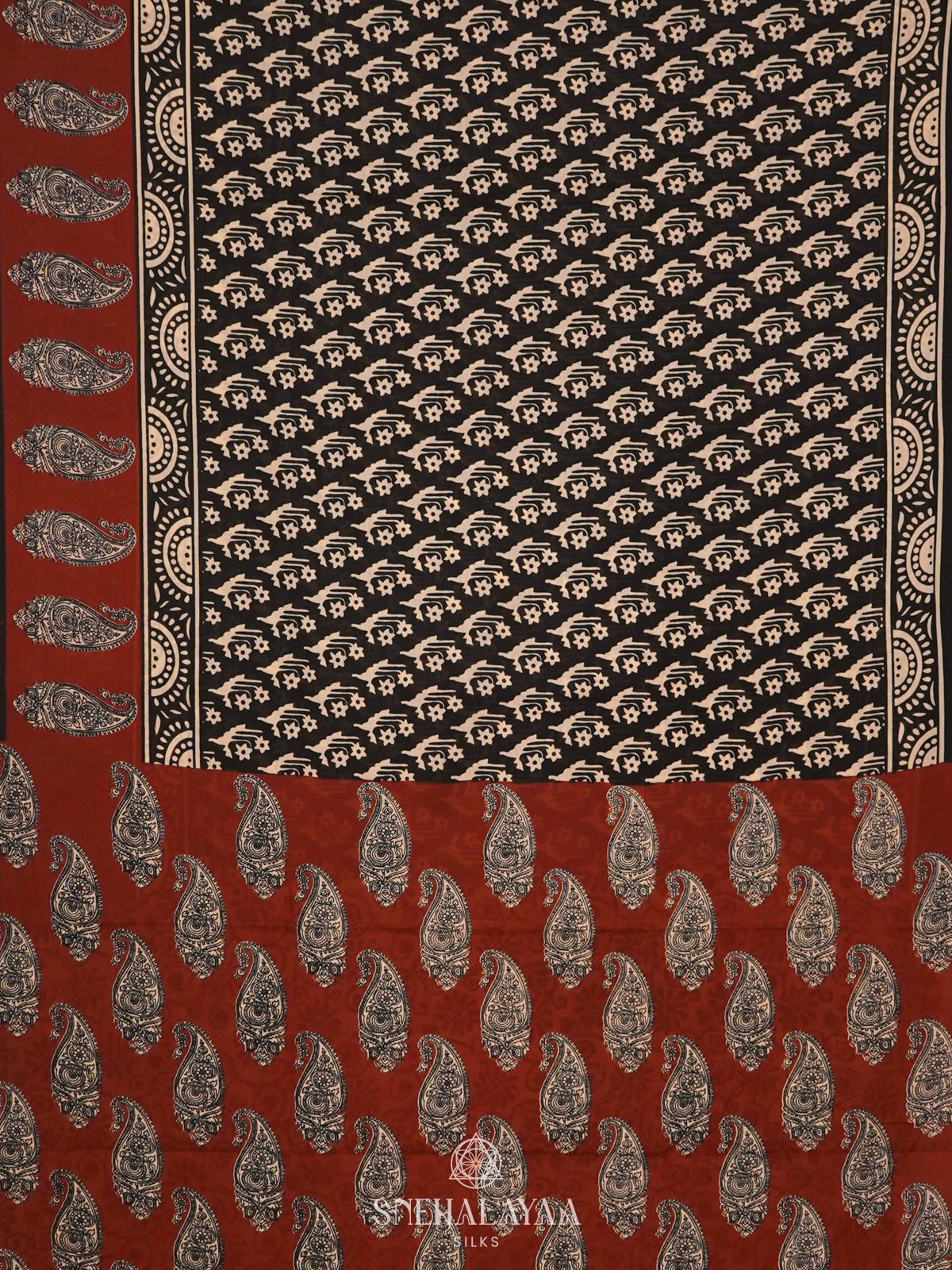 Black Jaipur Cotton Saree