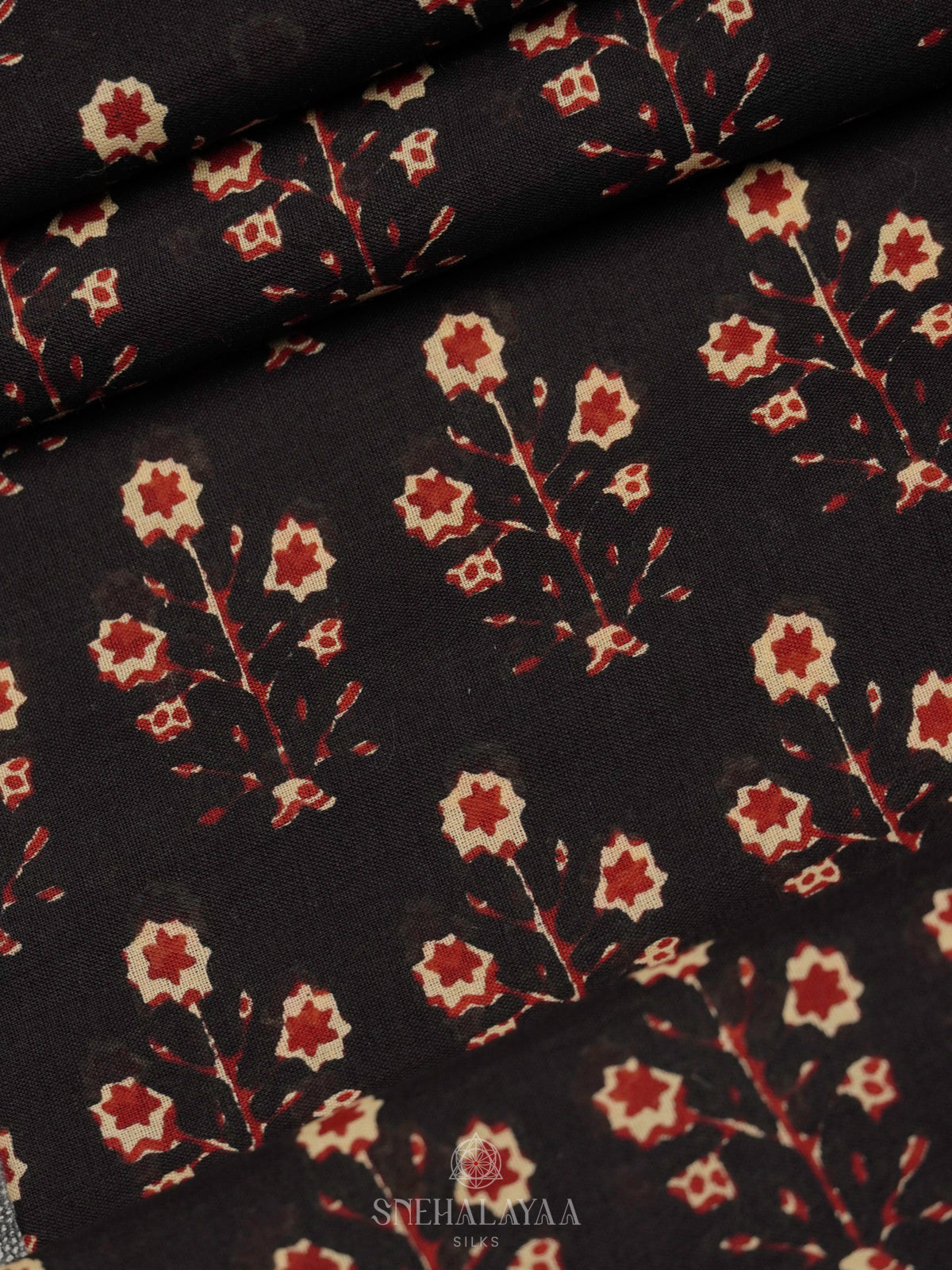 Black Jaipur Cotton Saree