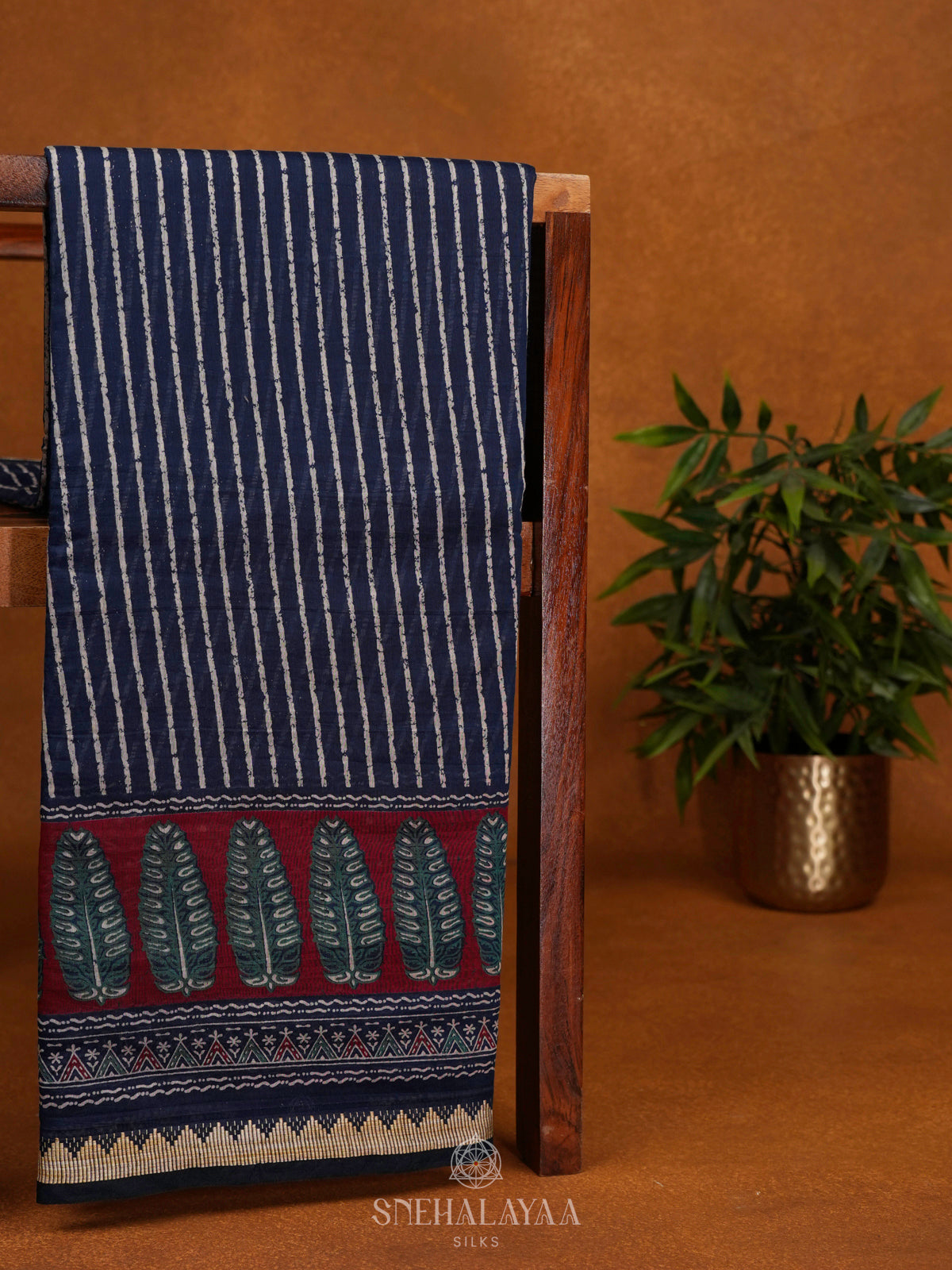 Indio Blue Chanderi Saree