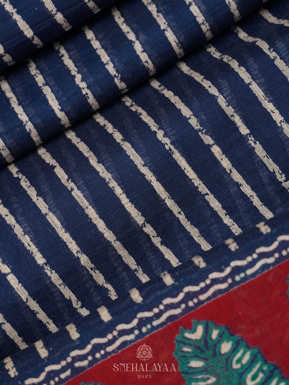 Indio Blue Chanderi Saree
