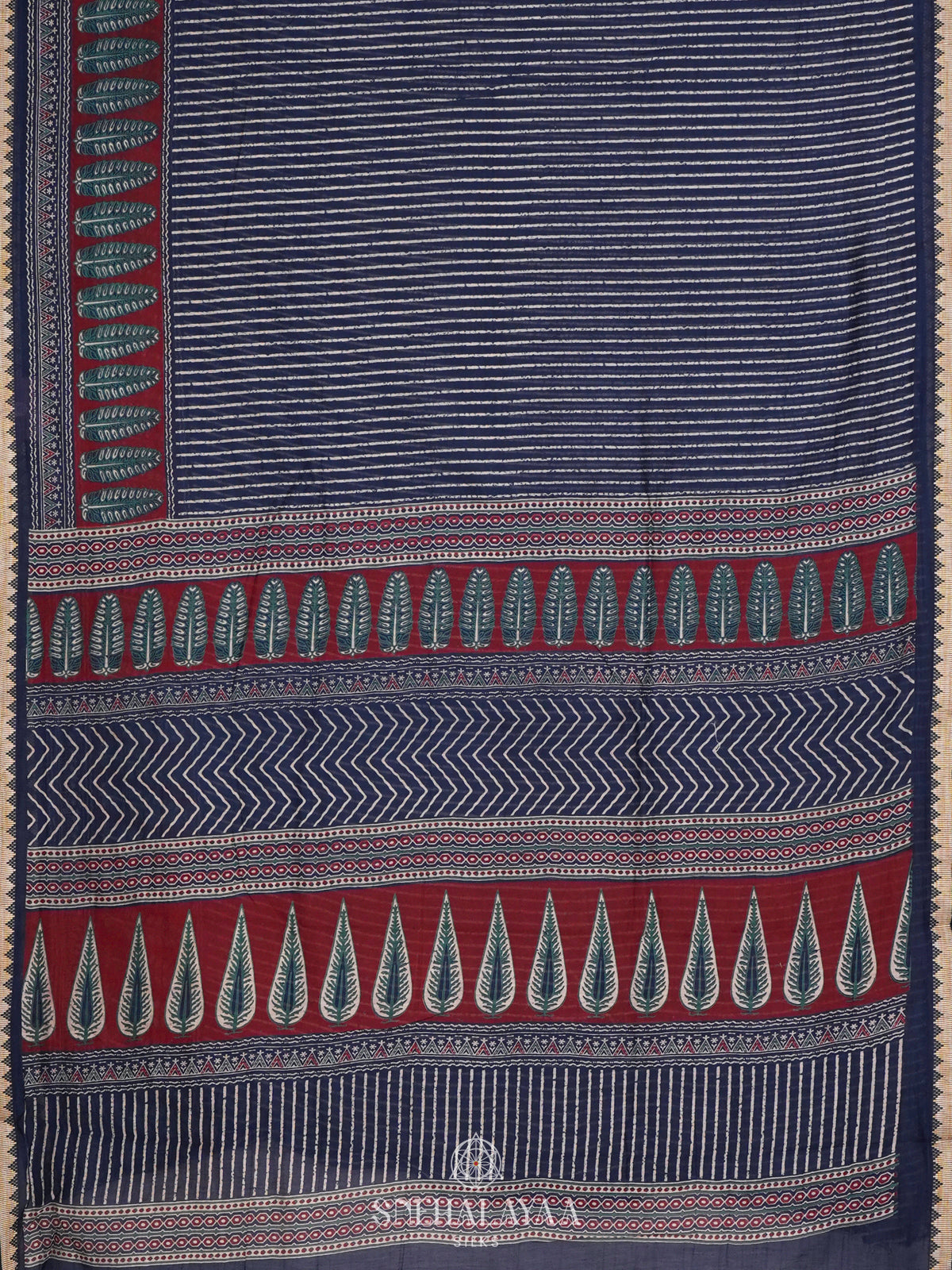 Indio Blue Chanderi Saree