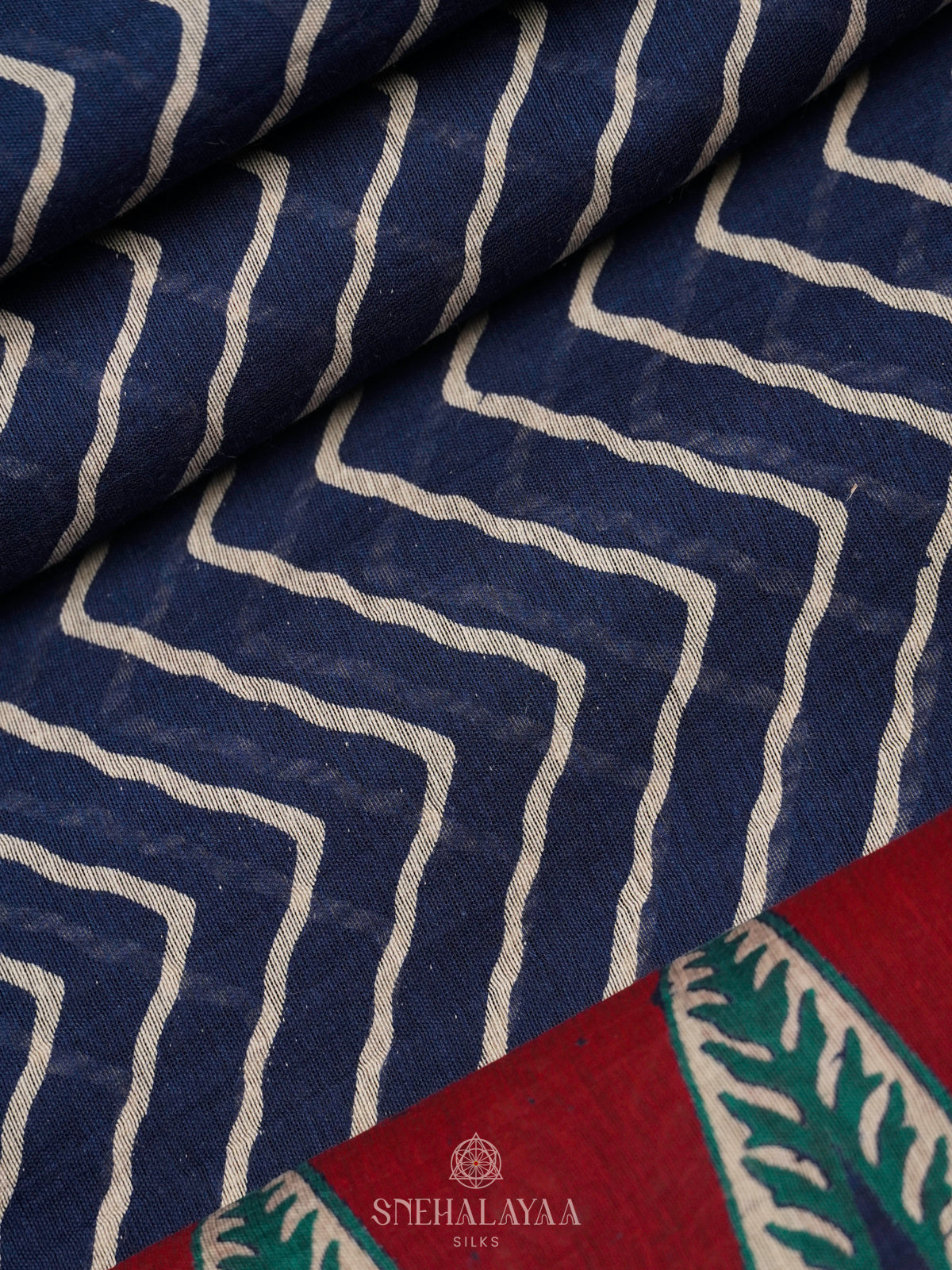 Indio Blue Chanderi Saree