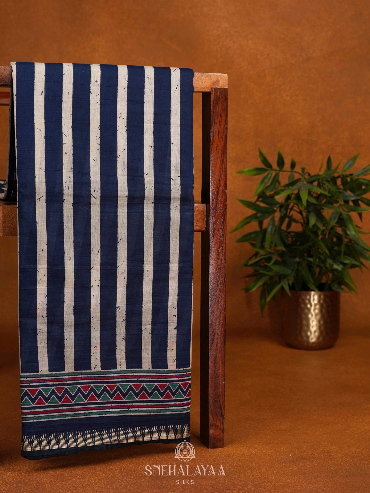 Indio Blue Chanderi Saree